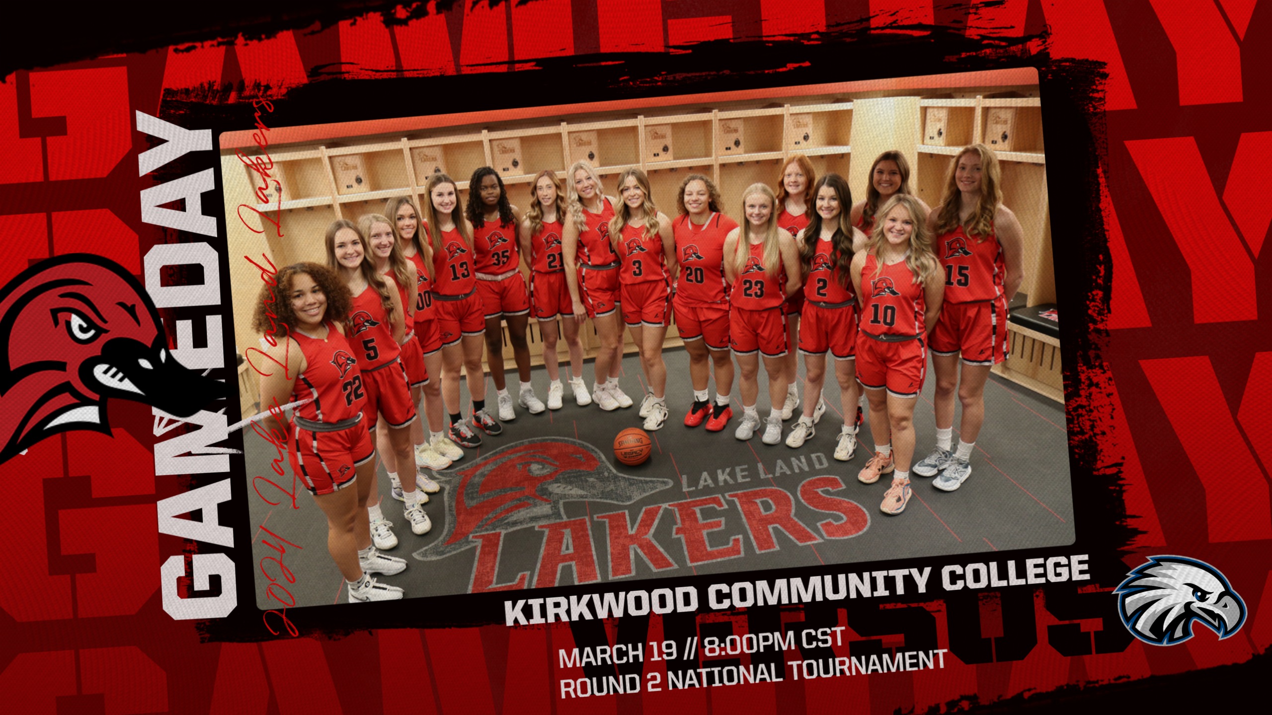 Lakers set to take on the Eagles of Kirkwood CC tomorrow at 8:00pm